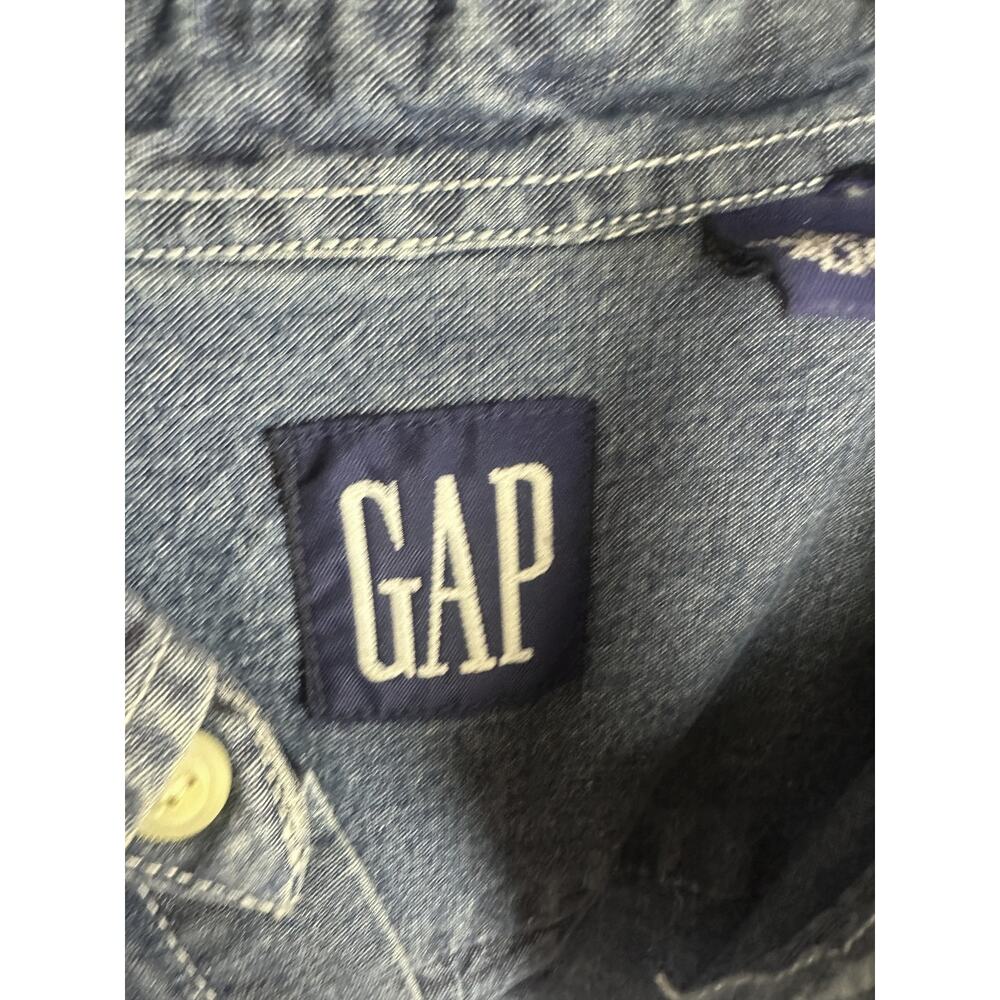 Vintage Gap Button Down Denim Pocket Shirt Long Sleeve Cotton Hong Kong Size XL - Picture 6 of 9